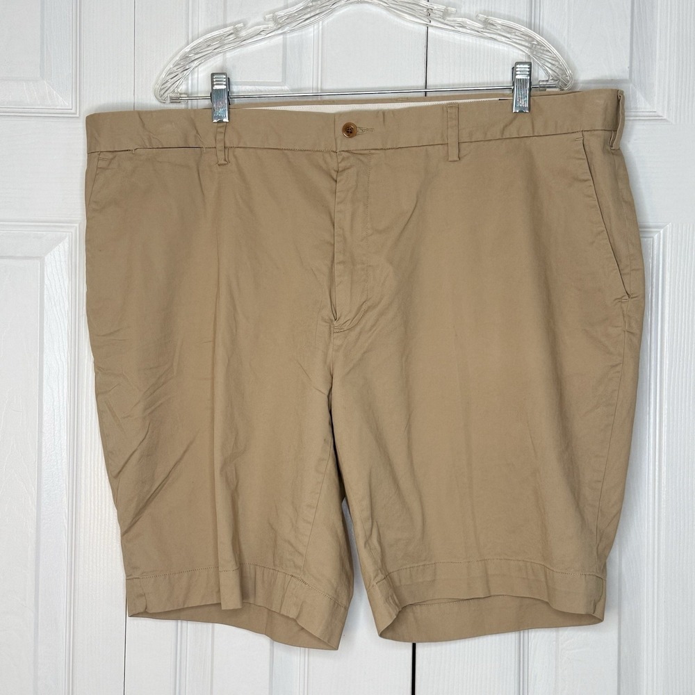 Polo Ralph Lauren Mens Shorts 42 Khaki Tan Stretch Classic Fit Chino Flat‎ Front